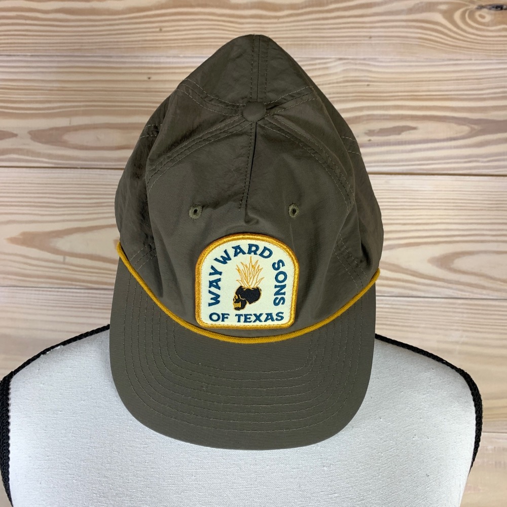 Wayward Sons Clothing Co Hat Mens OS Olive Green Snapback Rope Skull Agave Patch